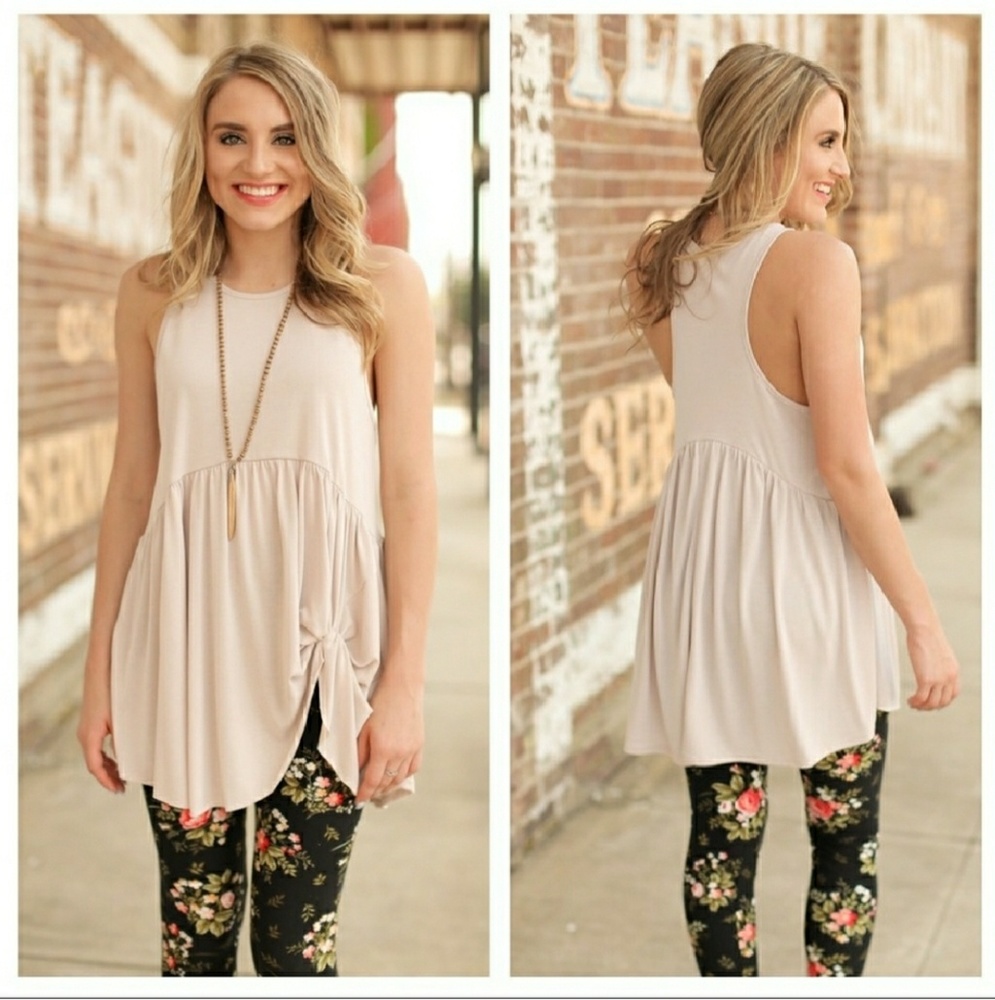 Taupe Side Knot Tunic